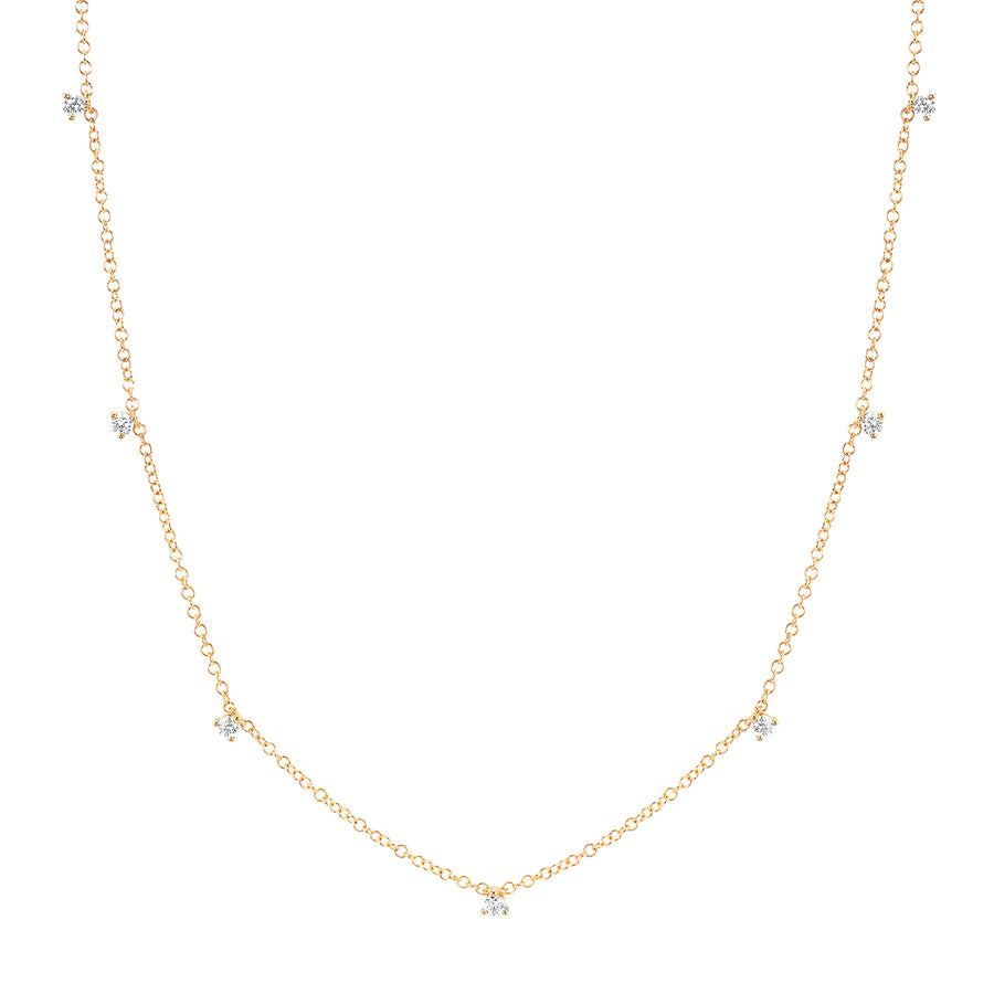 EF Collection 7 Prong Set Diamond Necklace - Yellow Gold - Broken English Jewelry