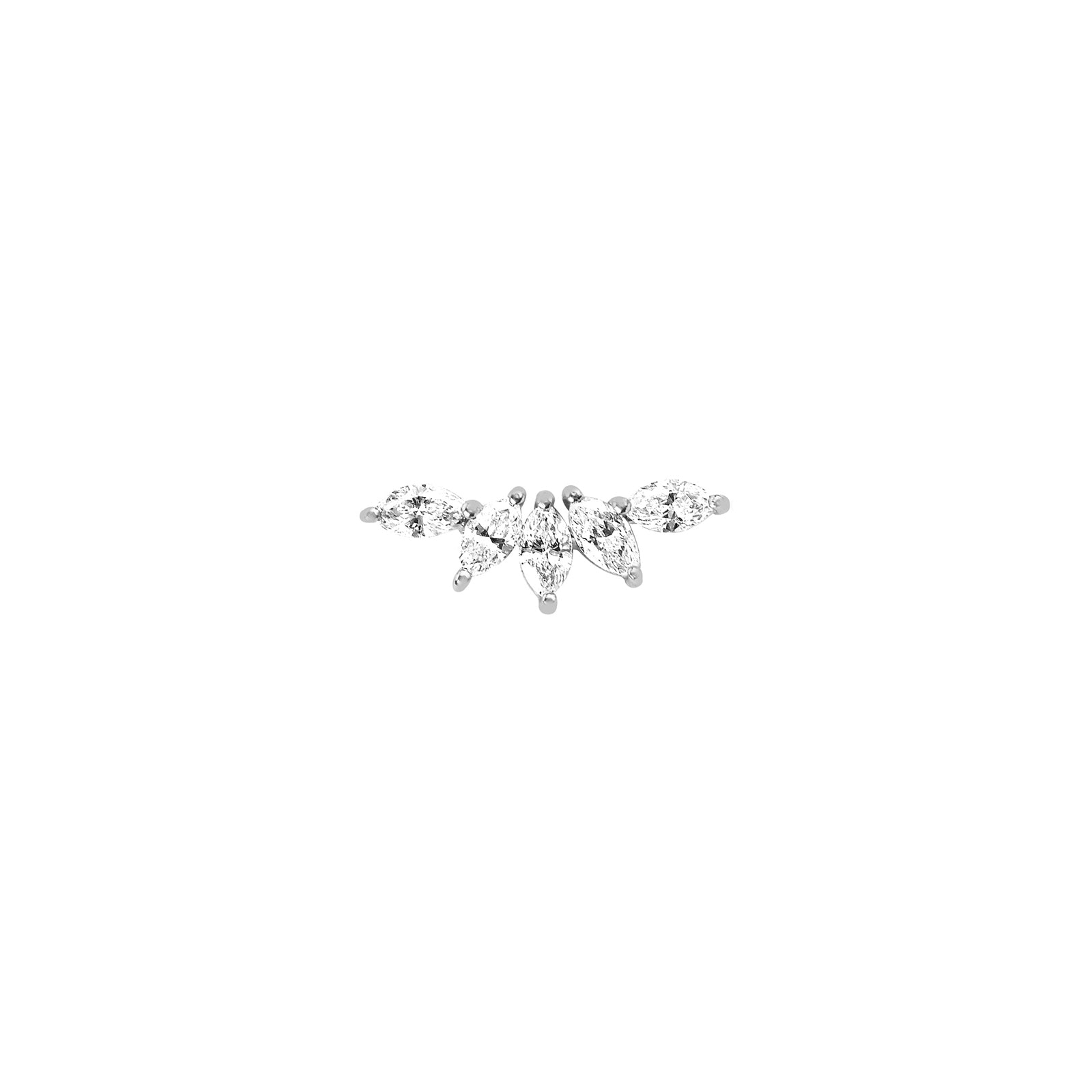 EF Collection Marquise Diamond Fan Earring - White Gold - Earrings - Broken English Jewelry