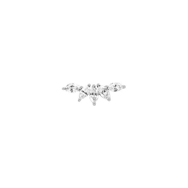 EF Collection Marquise Diamond Fan Earring - White Gold - Earrings - Broken English Jewelry