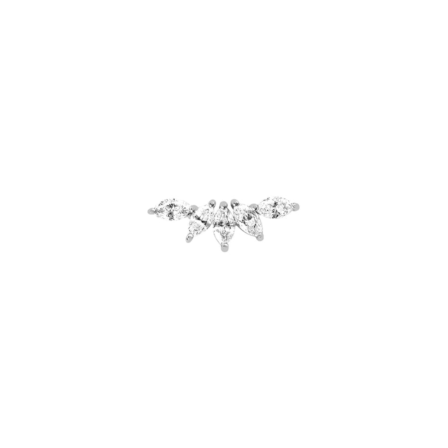 EF Collection Marquise Diamond Fan Earring - White Gold - Earrings - Broken English Jewelry