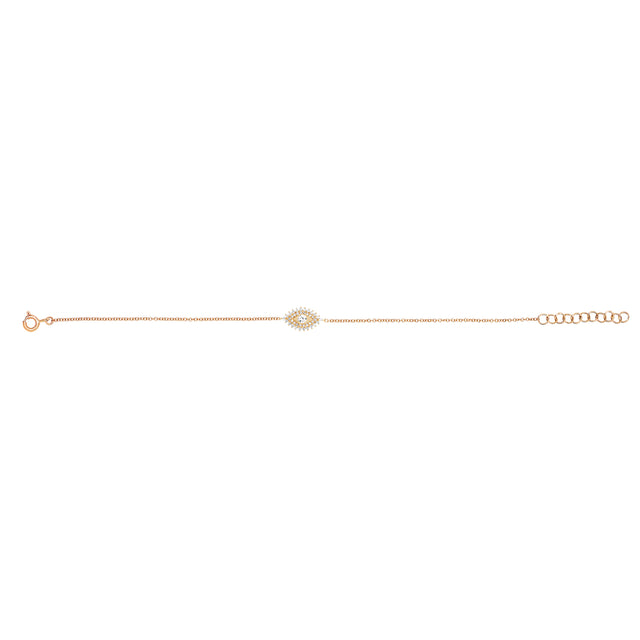 EF Collection Prong Set Evil Eye Bracelet - Yellow Gold - Broken English Jewelry