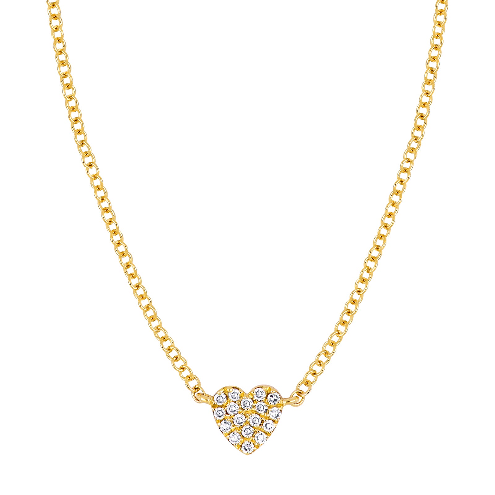 EF Collection Single Heart Diamond Necklace - Yellow Gold - Broken English Jewelry