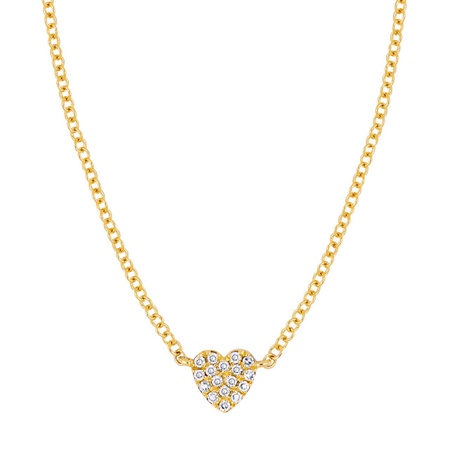 EF Collection Single Heart Diamond Necklace - Yellow Gold - Broken English Jewelry