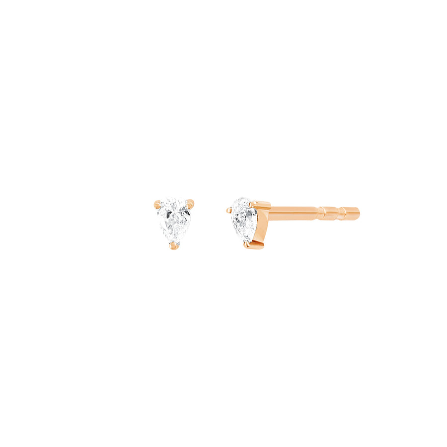 EF Collection Mini Pear Diamond Studs - Rose Gold - Earrings - Broken English Jewelry