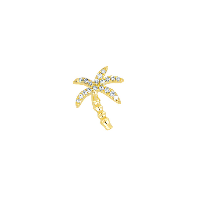 EF Collection Wild Palm Diamond Stud - Yellow Gold - Earrings - Broken English Jewelry