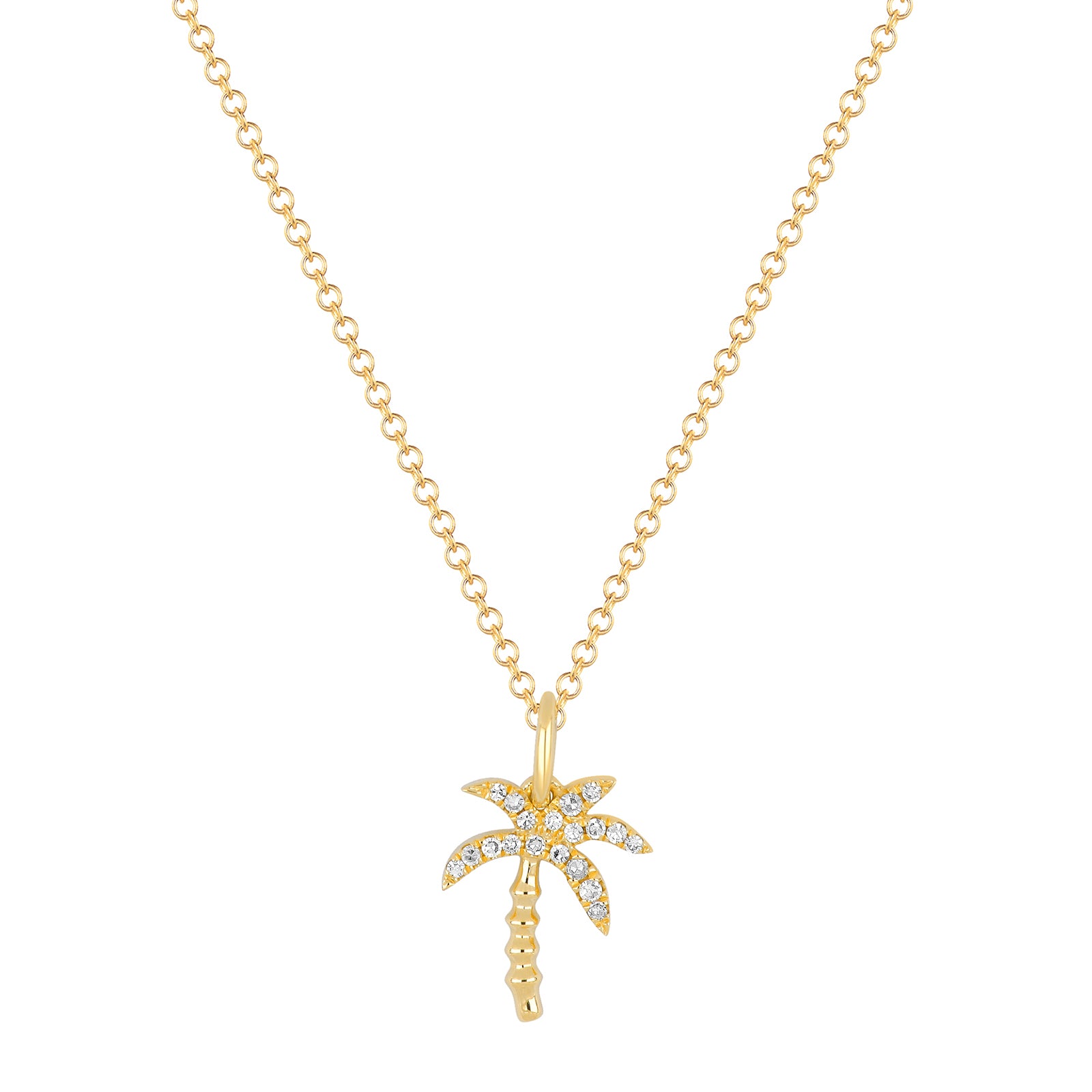 EF Collection Wild Palm Diamond Necklace - Yellow Gold - Broken English Jewelry