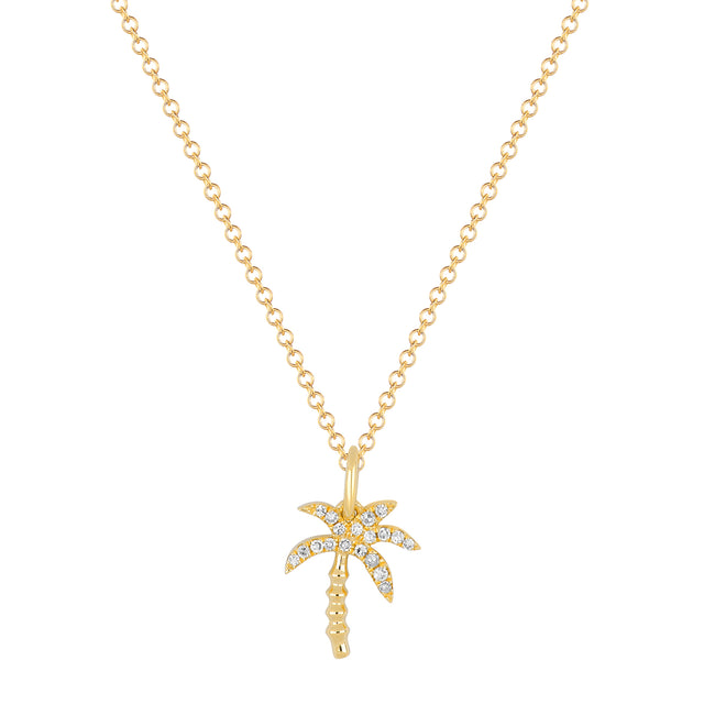 EF Collection Wild Palm Diamond Necklace - Yellow Gold - Broken English Jewelry