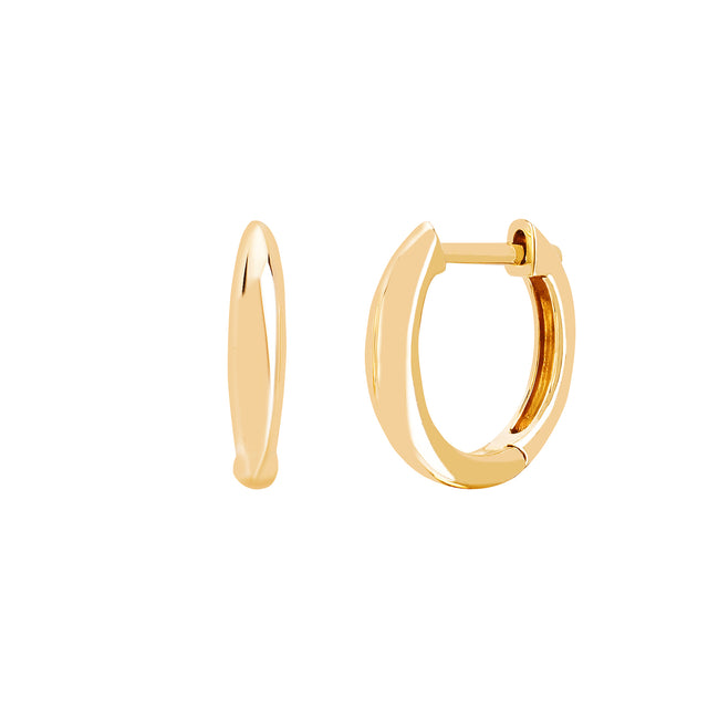 EF Collection Mini Dome Huggies - Yellow Gold - Broken English Jewelry