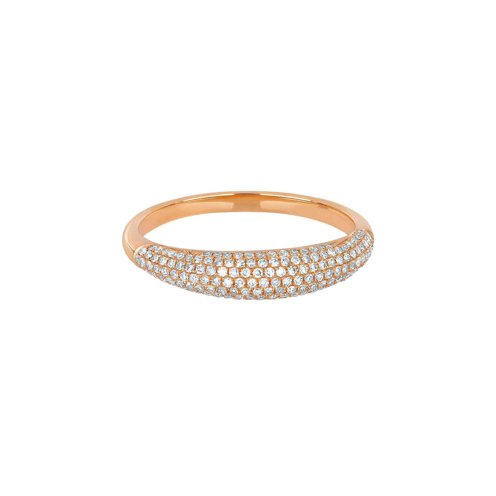 EF Collection Dome Diamond Ring - Rose Gold - Broken English Jewelry