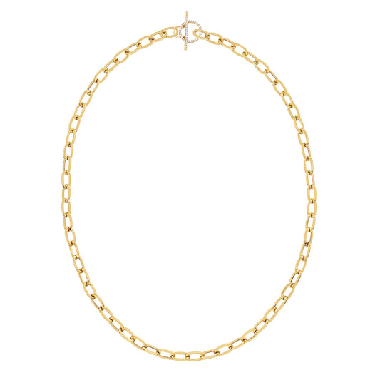 Jumbo Diamond Toggle Necklace - Yellow Gold