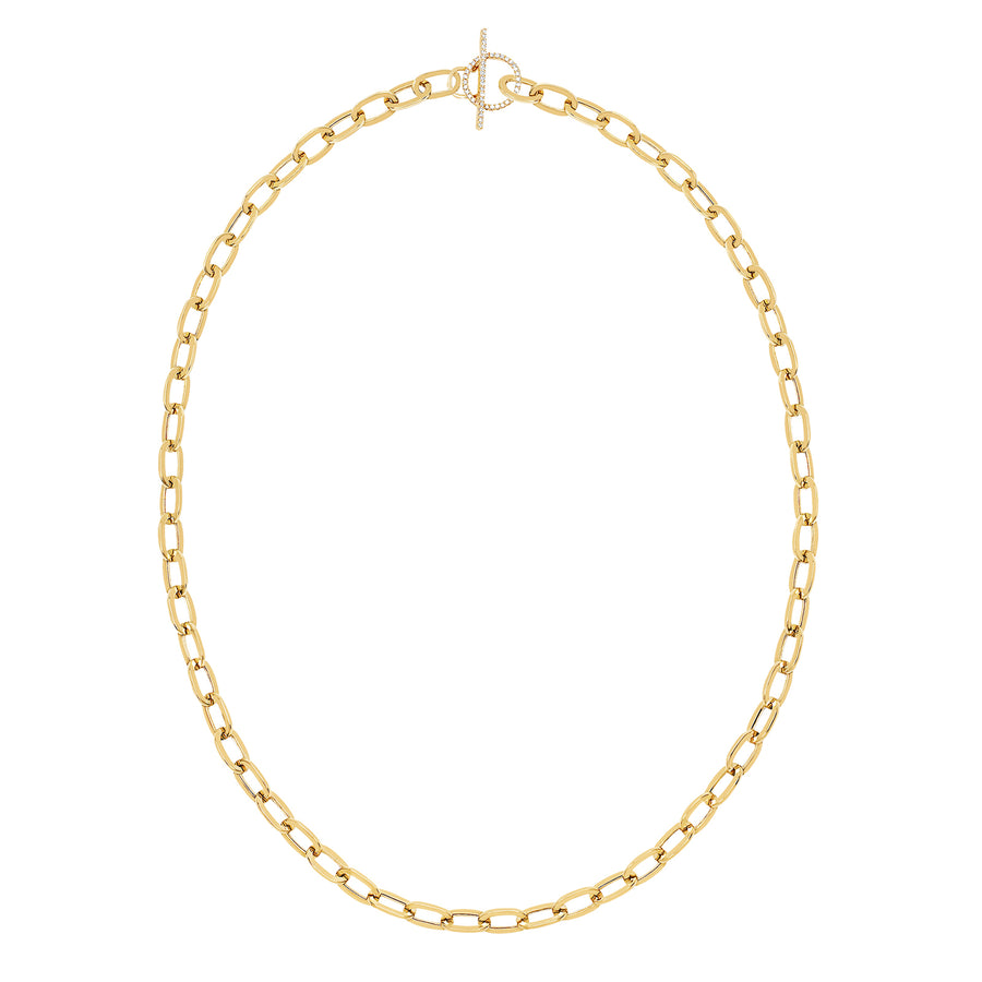 EF Collection Jumbo Diamond Toggle Necklace - Yellow Gold - Broken English Jewelry