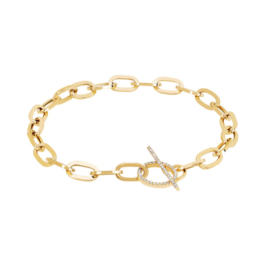 Jumbo Diamond Toggle Bracelet - Yellow Gold - Main Img