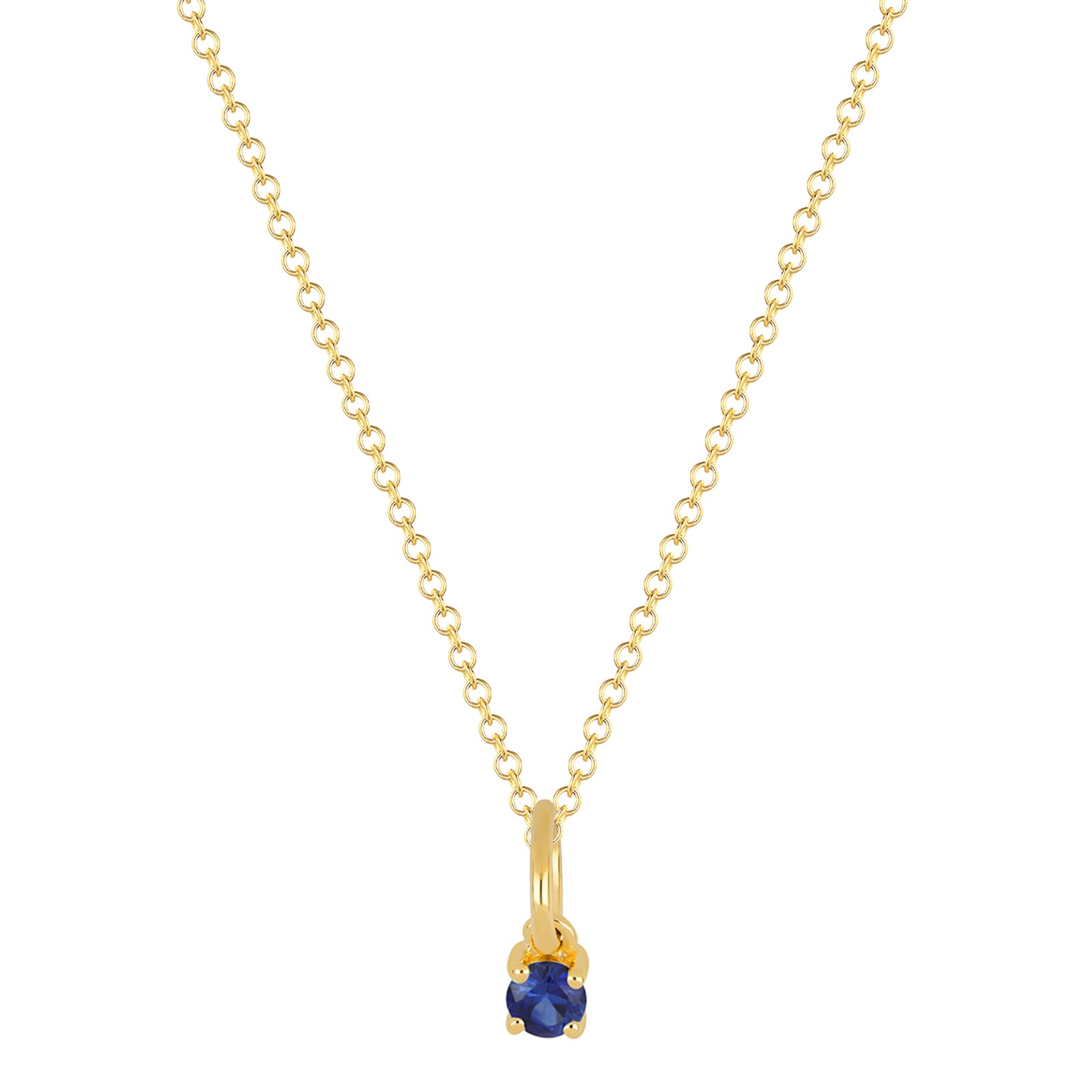EF Collection Sapphire Birthstone Necklace - Yellow Gold - Broken English Jewelry