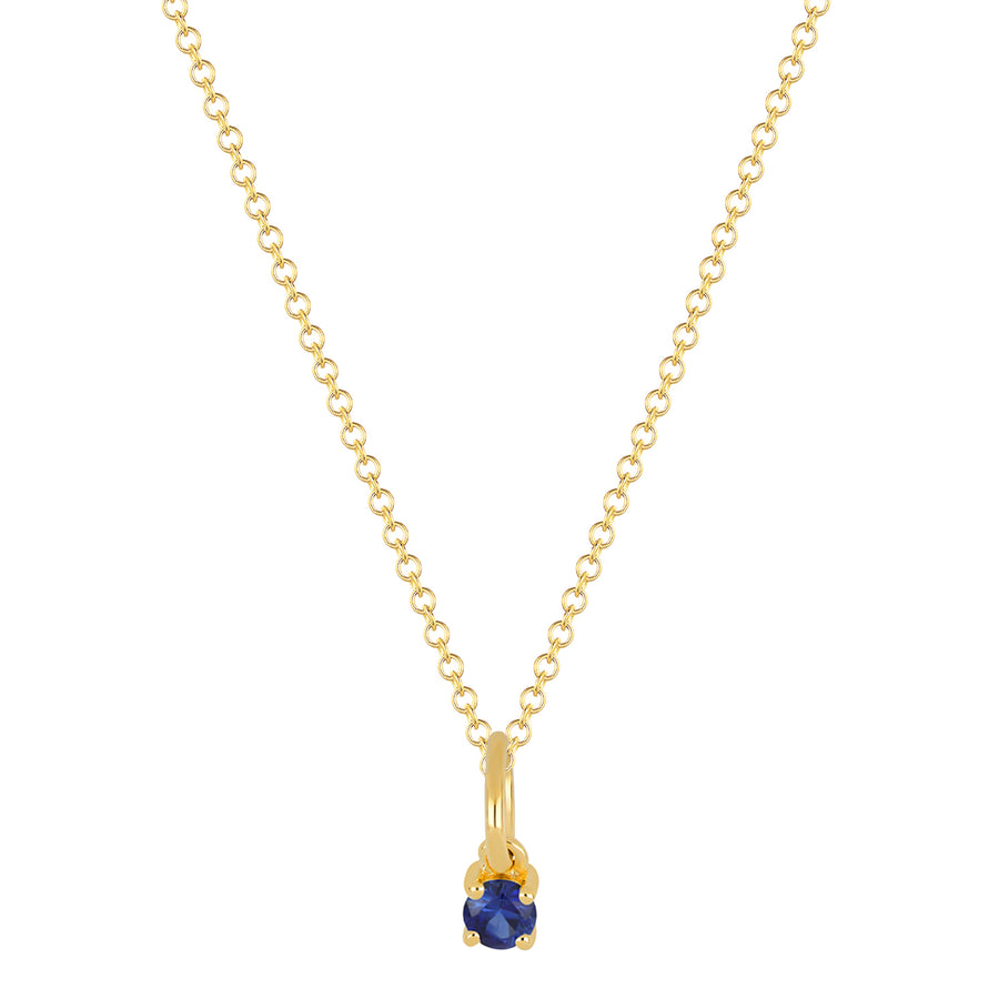EF Collection Sapphire Birthstone Necklace - Yellow Gold - Broken English Jewelry
