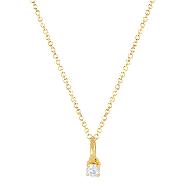 EF Collection Diamond Birthstone Necklace - Yellow Gold - Broken English Jewelry