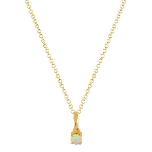 Opal Birthstone Necklace - Yellow Gold - Main Img
