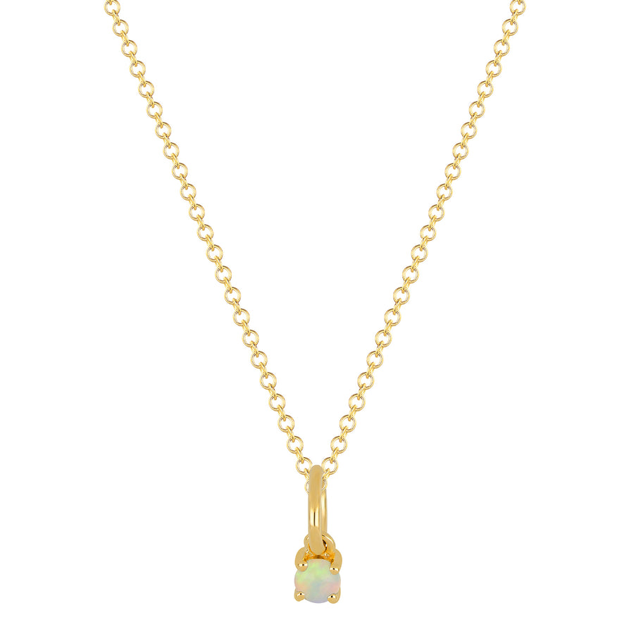 EF Collection Opal Birthstone Necklace - Yellow Gold - Broken English Jewelry
