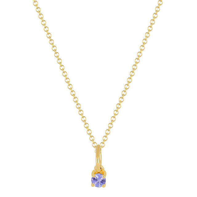 EF Collection Tanzanite Birthstone Necklace - Yellow Gold - Broken English Jewelry