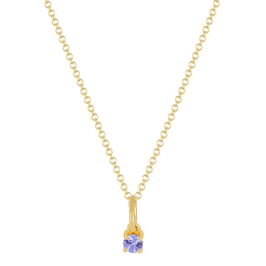 EF Collection Tanzanite Birthstone Necklace - Yellow Gold - Broken English Jewelry