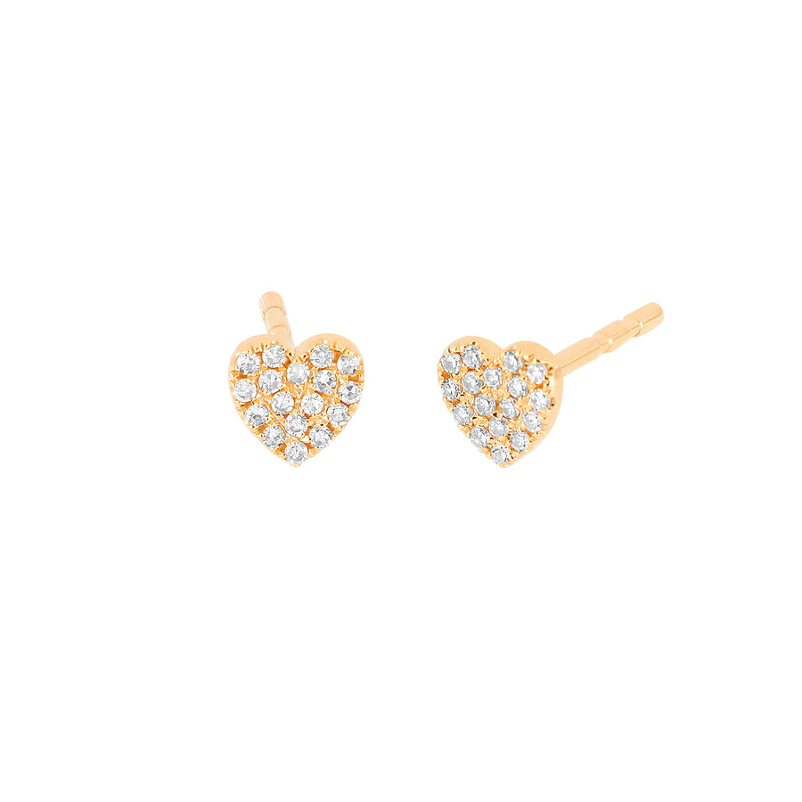 EF Collection Baby Diamond Heart Studs - Rose Gold - Broken English Jewelry