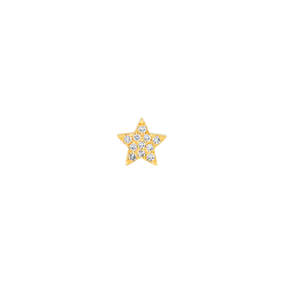 EF Collection Baby Diamond Star Stud - Yellow Gold - Earrings - Broken English Jewelry
