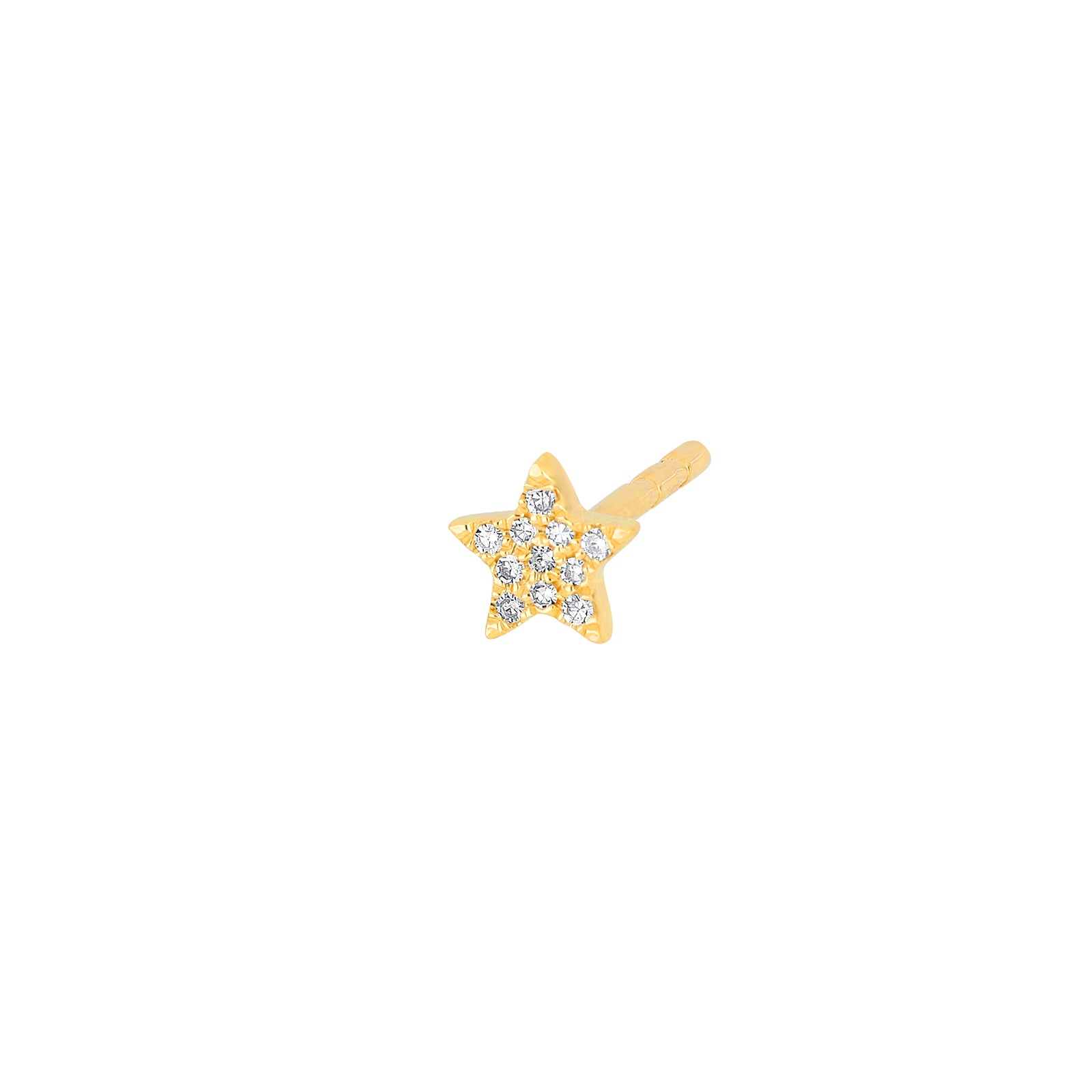 EF Collection Baby Diamond Star Stud - Yellow Gold - Earrings - Broken English Jewelry