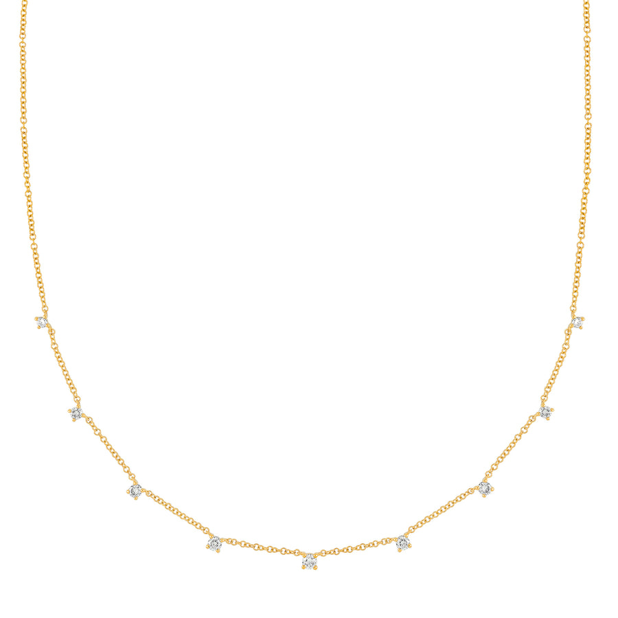 EF Collection 9 Prong Set Diamond Necklace - Yellow Gold - Necklaces - Broken English Jewelry
