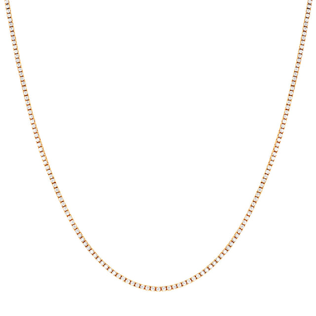 EF Collection Grace Diamond Tennis Necklace - Yellow Gold - Necklaces - Broken English Jewelry