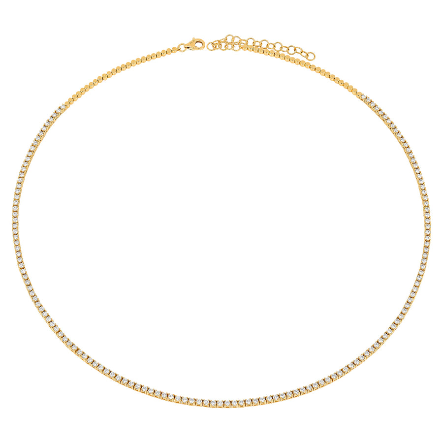 EF Collection Grace Diamond Tennis Necklace - Yellow Gold - Necklaces - Broken English Jewelry