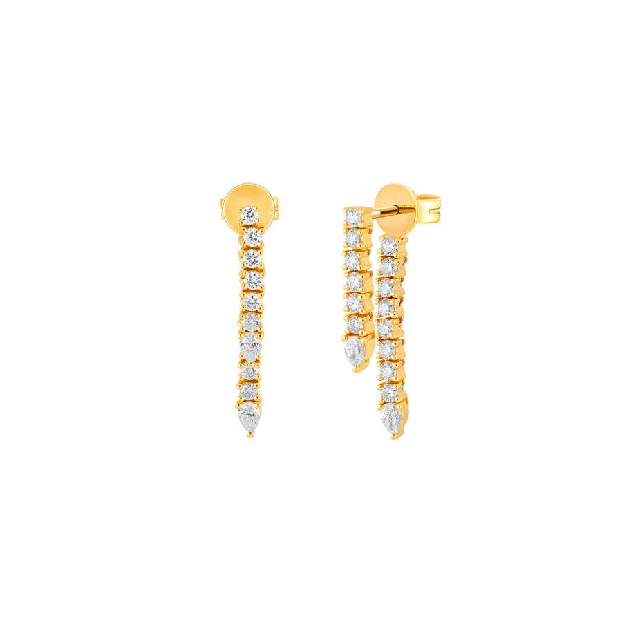 EF Collection Teardrop Fringe Earrings - Yellow Gold - Earrings - Broken English Jewelry