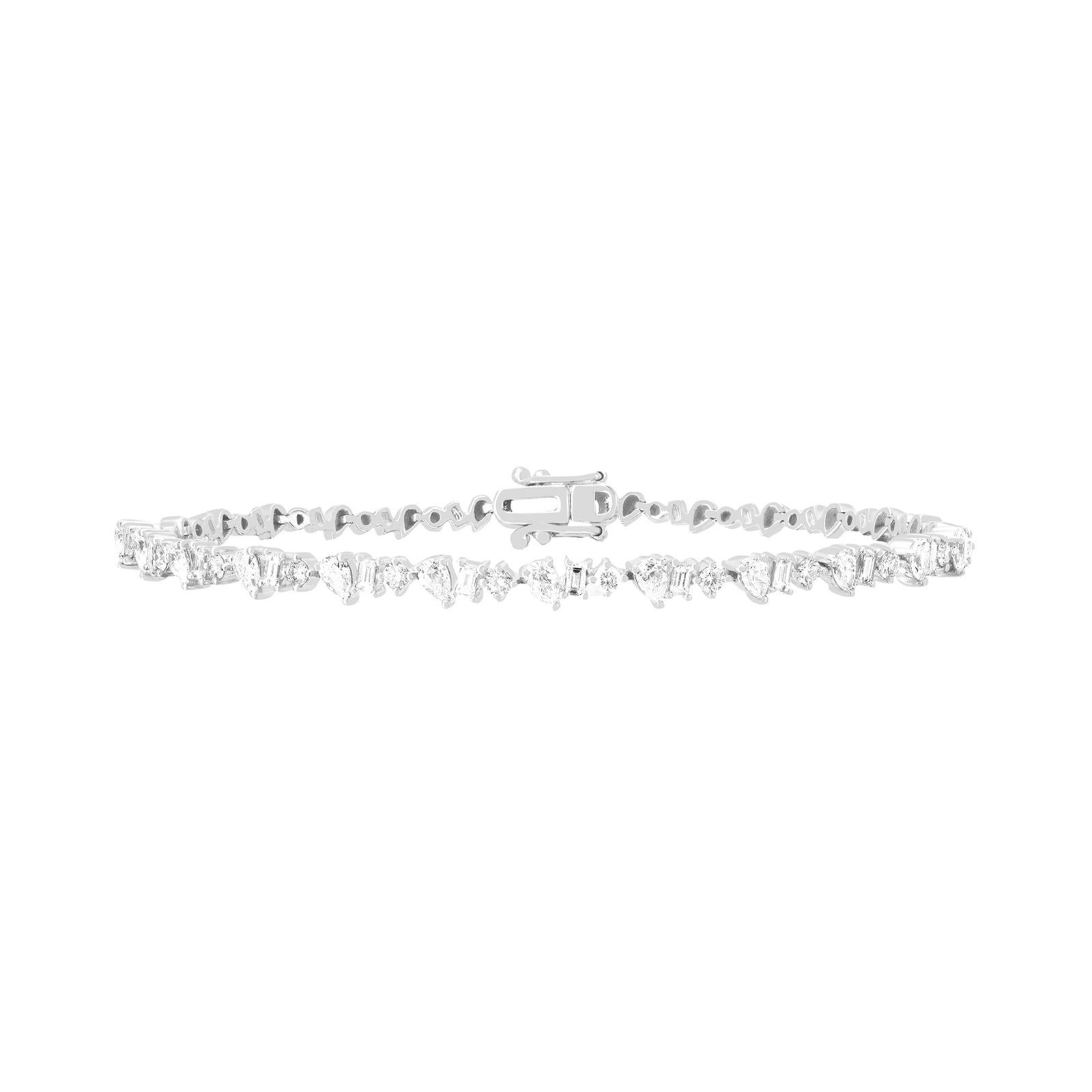 EF Collection Mixed Diamond Eternity Bracelet - White Gold - Bracelets - Broken English Jewelry