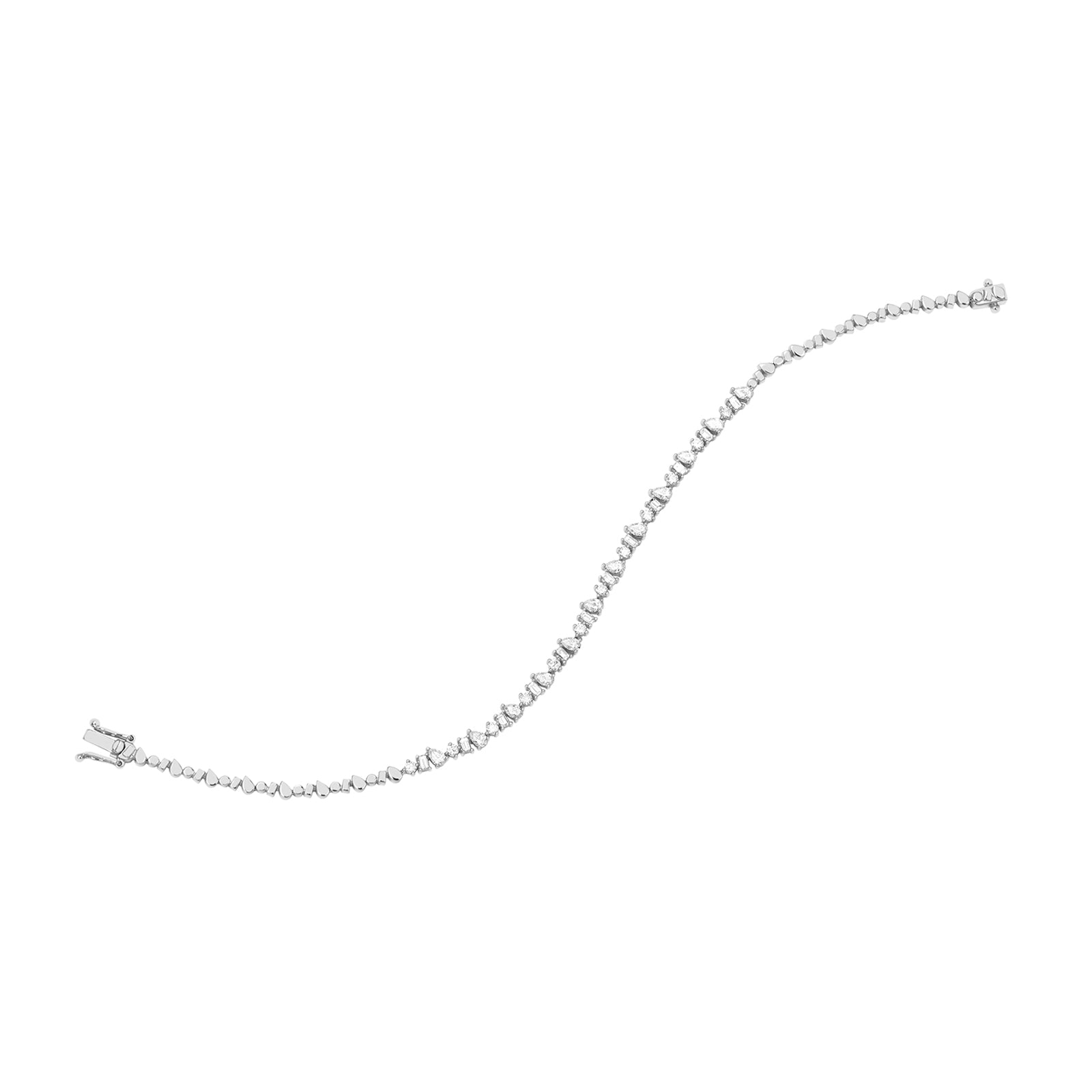 EF Collection Mixed Diamond Eternity Bracelet - White Gold - Bracelets - Broken English Jewelry