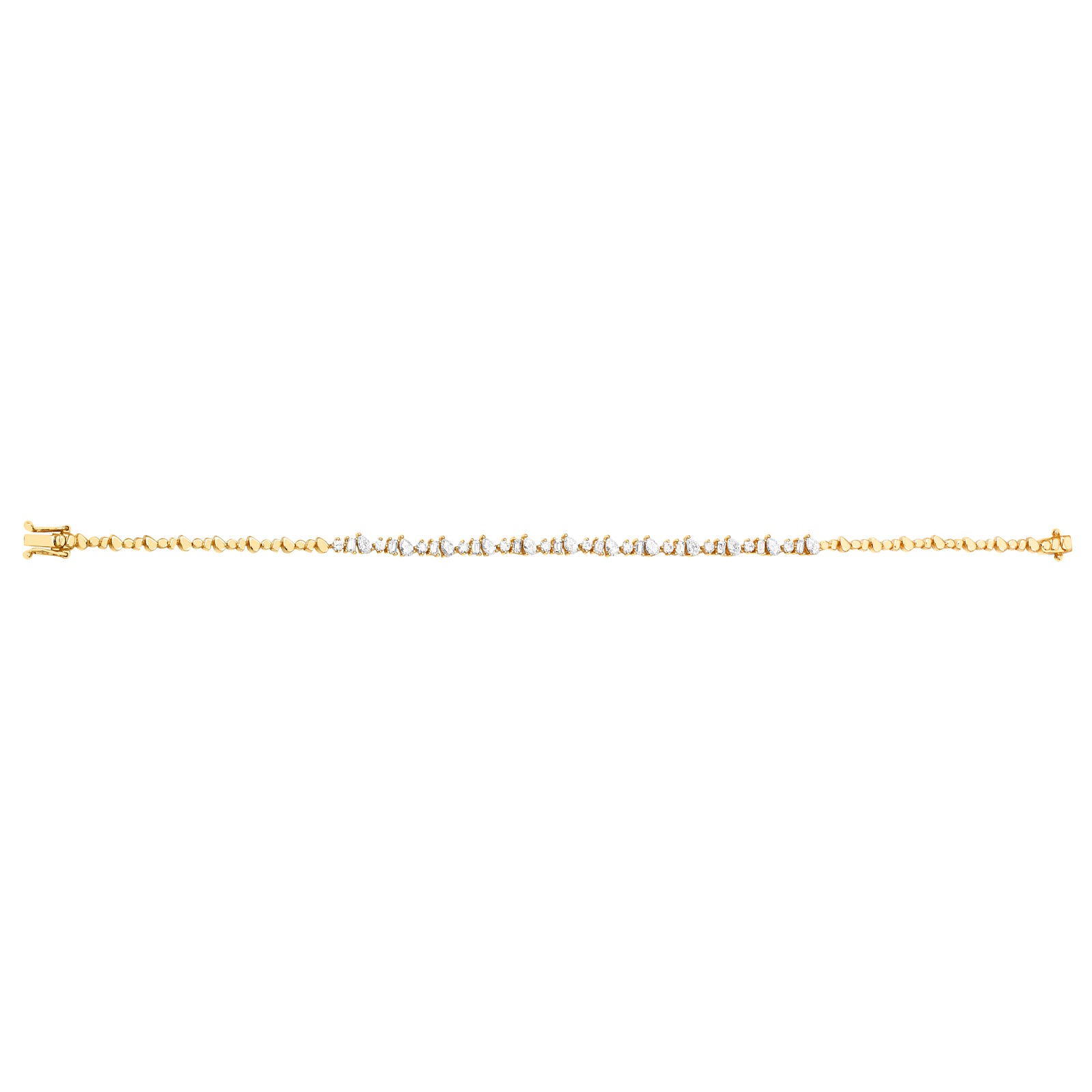 EF Collection Mixed Diamond Eternity Bracelet - Yellow Gold - Bracelets - Broken English Jewelry