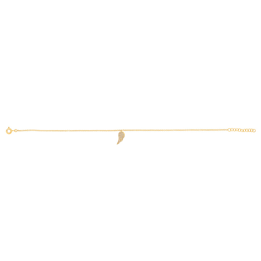 EF Collection Angel Wing Diamond Bracelet - Yellow Gold - Bracelets - Broken English Jewelry