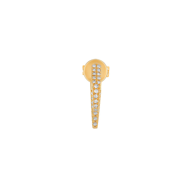 EF Collection Mini Hook Diamond Earring - Yellow Gold - Earrings - Broken English Jewelry