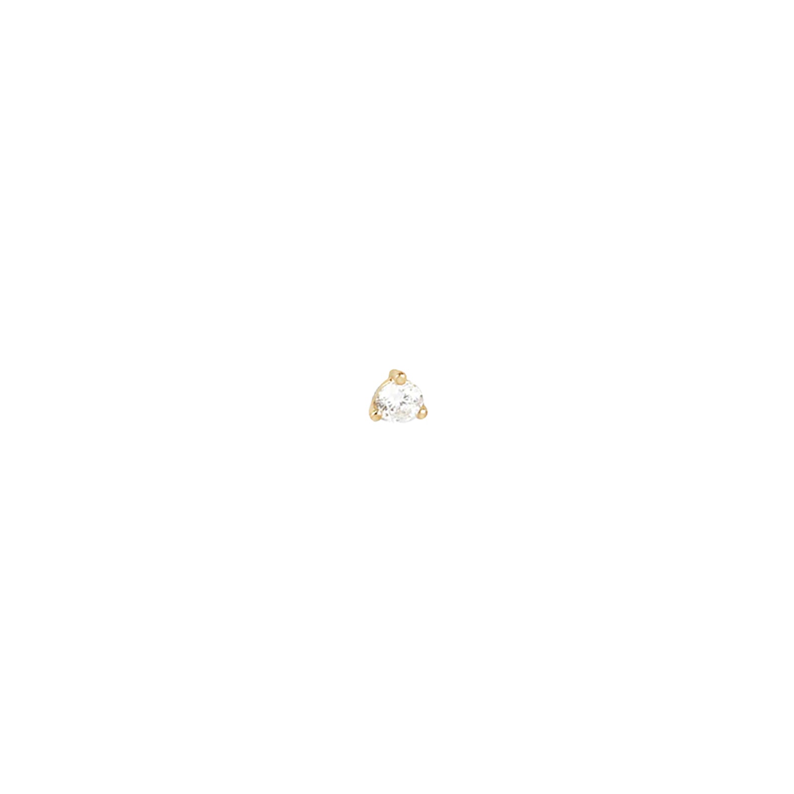 EF Collection Baby Solitaire Diamond Stud - Yellow Gold - Earrings - Broken English Jewelry