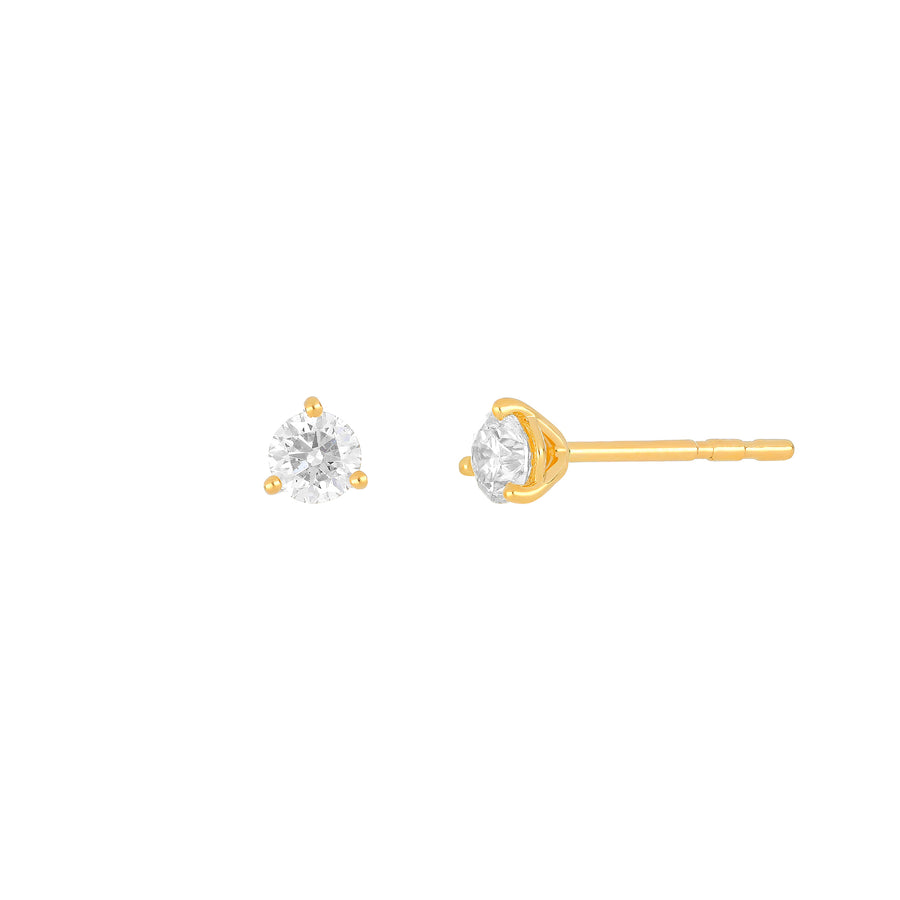 EF Collection Jumbo Solitaire Diamond Studs - Yellow Gold - Earrings - Broken English Jewelry