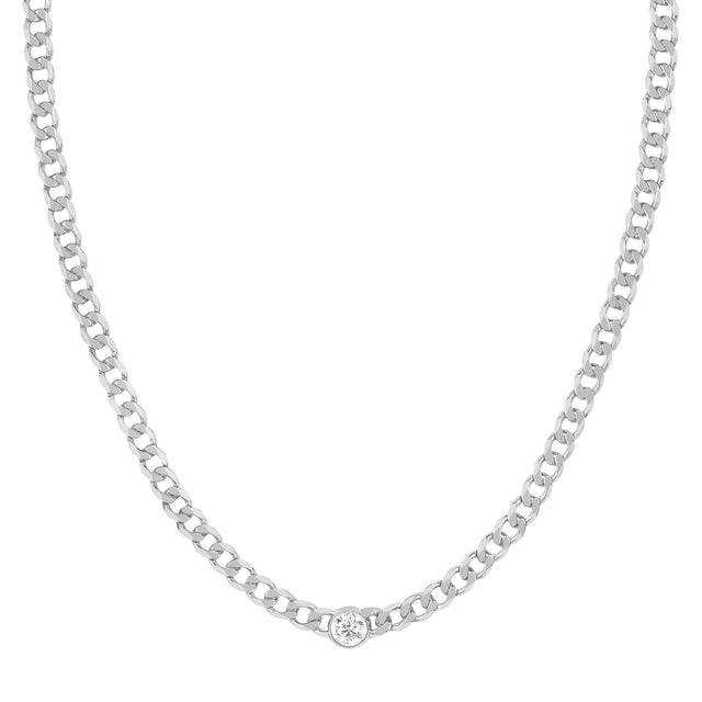 EF Collection Sari Diamond Necklace - White Gold - Necklaces - Broken English Jewelry