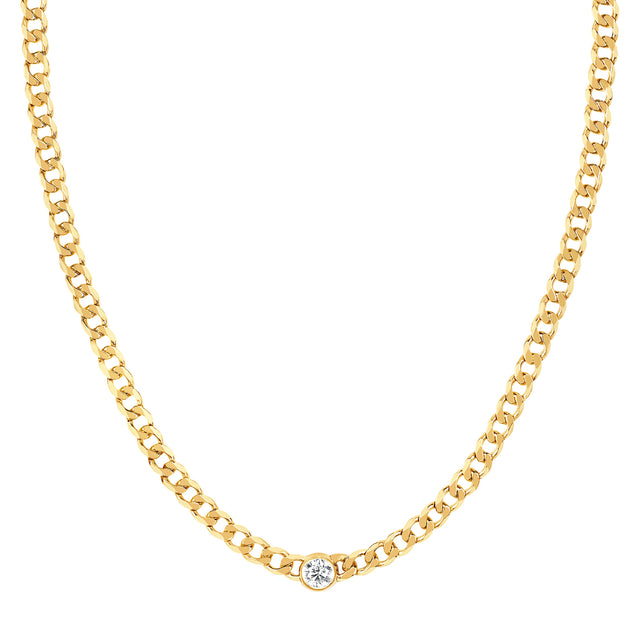 EF Collection Sari Diamond Necklace - Yellow Gold - Necklaces - Broken English Jewelry