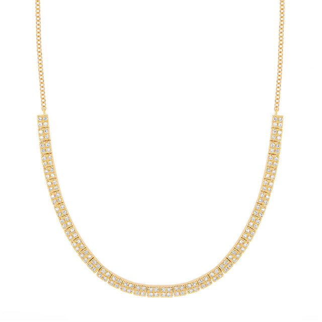 EF Collection Double Row Diamond Necklace - Yellow Gold - Necklaces - Broken English Jewelry