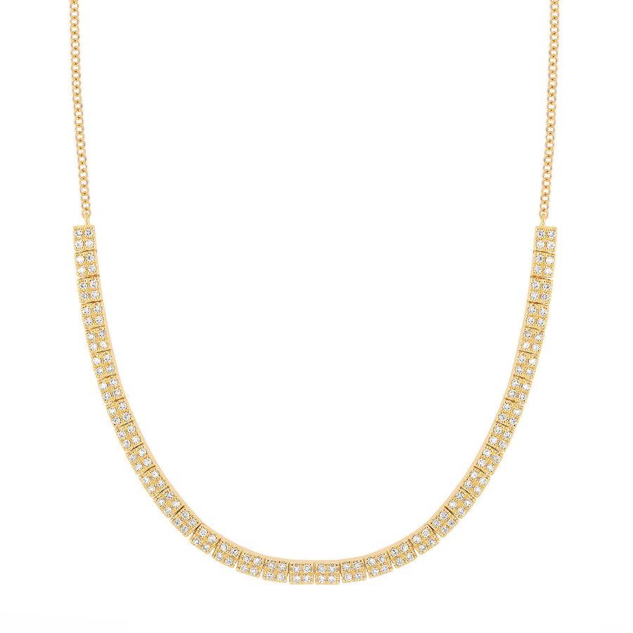 EF Collection Double Row Diamond Necklace - Yellow Gold - Necklaces - Broken English Jewelry