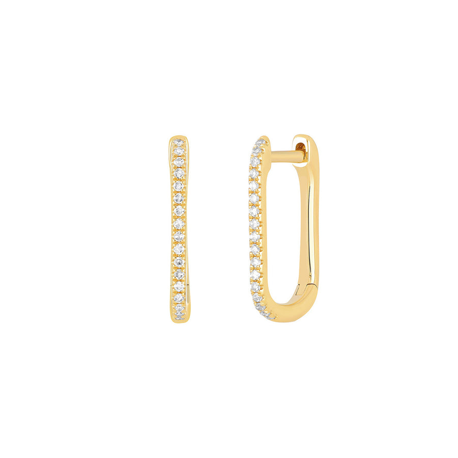 EF Collection Lola Diamond Hoop - Yellow Gold - Earrings - Broken English Jewelry