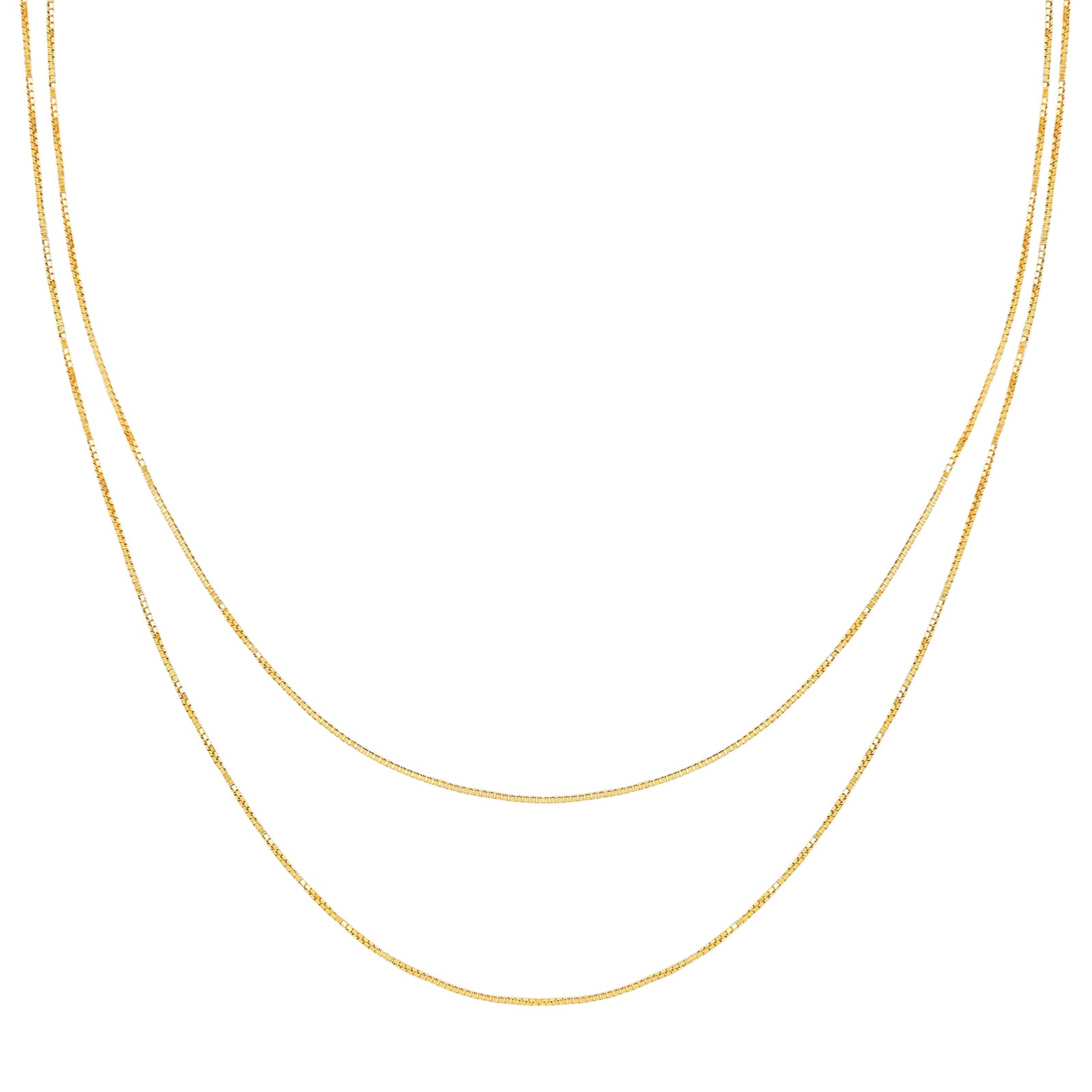 EF Collection Double Strand Liquid Gold Necklace - Yellow Gold - Necklaces - Broken English Jewelry