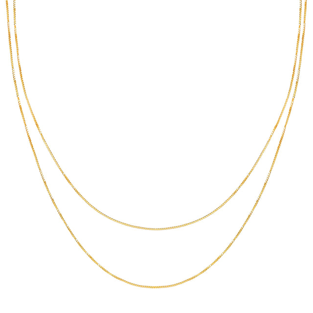 EF Collection Double Strand Liquid Gold Necklace - Yellow Gold - Necklaces - Broken English Jewelry