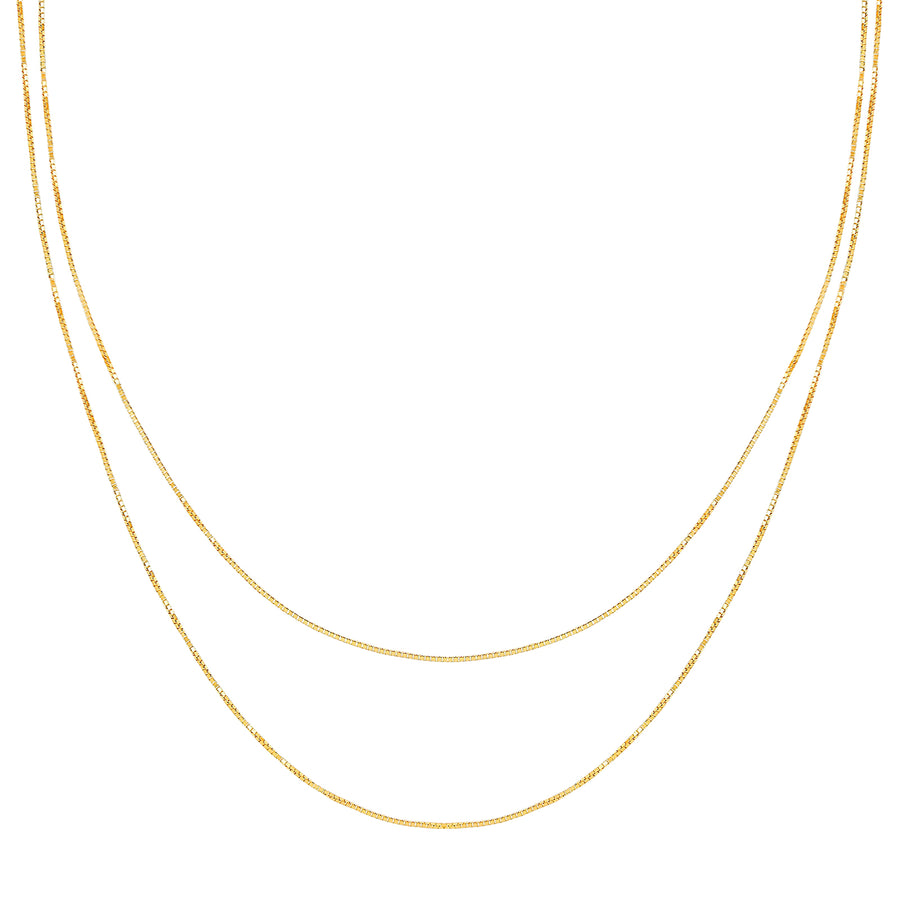 EF Collection Double Strand Liquid Gold Necklace - Yellow Gold - Necklaces - Broken English Jewelry