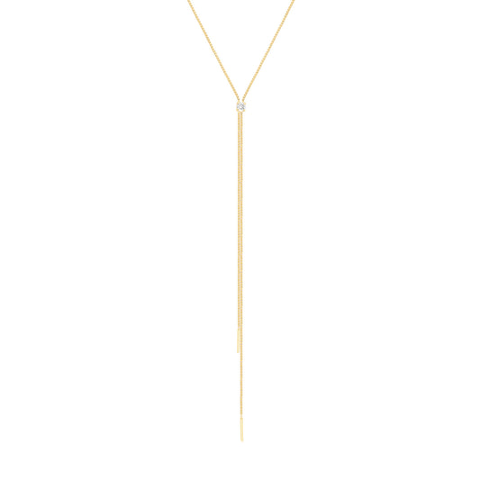 Shayla Lariat Diamond Necklace - Yellow Gold - Main Img