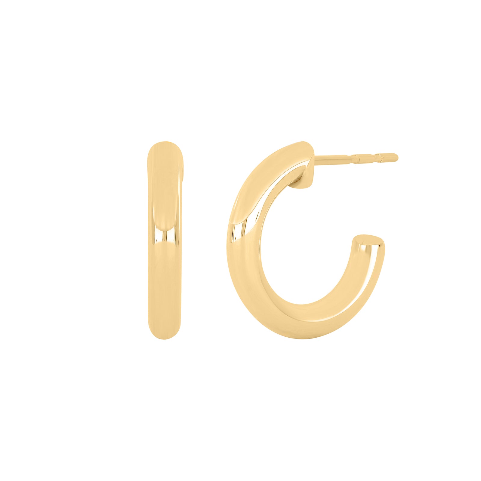 EF Collection Sasha Hoops - Yellow Gold - Earrings - Broken English Jewelry