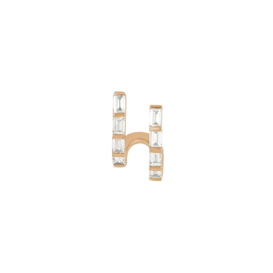 EF Collection Double Baguette Diamond Illusion Mini Huggie - Earrings - Broken English Jewelry