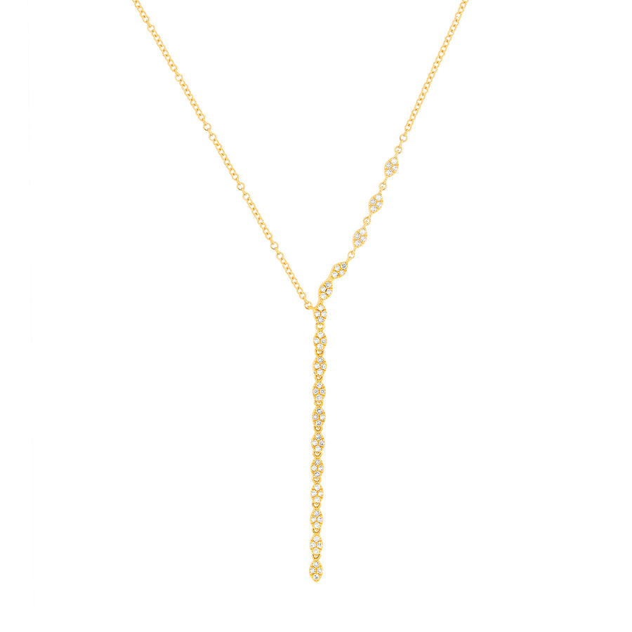 EF Collection Marquise Waterfall Necklace - Yellow Gold - Necklaces - Broken English Jewelry