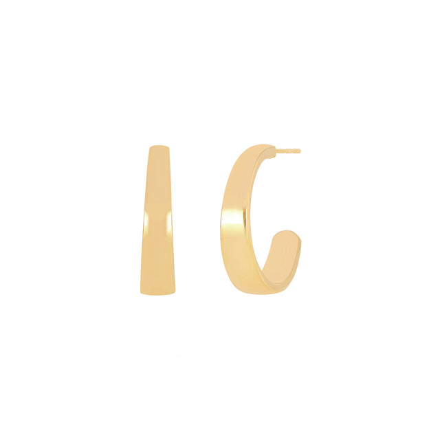 EF Collection Tapered Gold Hoop Earrings - Earrings - Broken English Jewelry